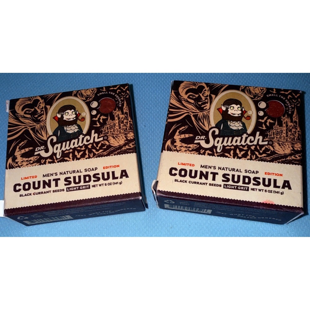 Dr. Squatch Natural Soap Men 5oz 2-Pack NEW Limited Count Sudsula Halloween